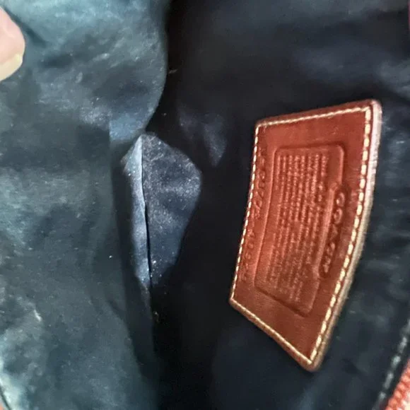 Coach Holiday Limited Edition Patchwork Crossbody Blue, Red, Green, Gold - Picture 5 of 13